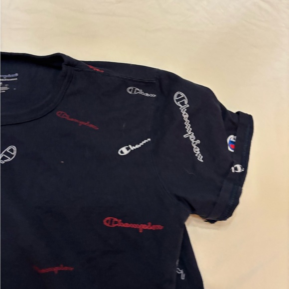 Champion Men's Black and Red Logo Tee - Picture 4 of 12